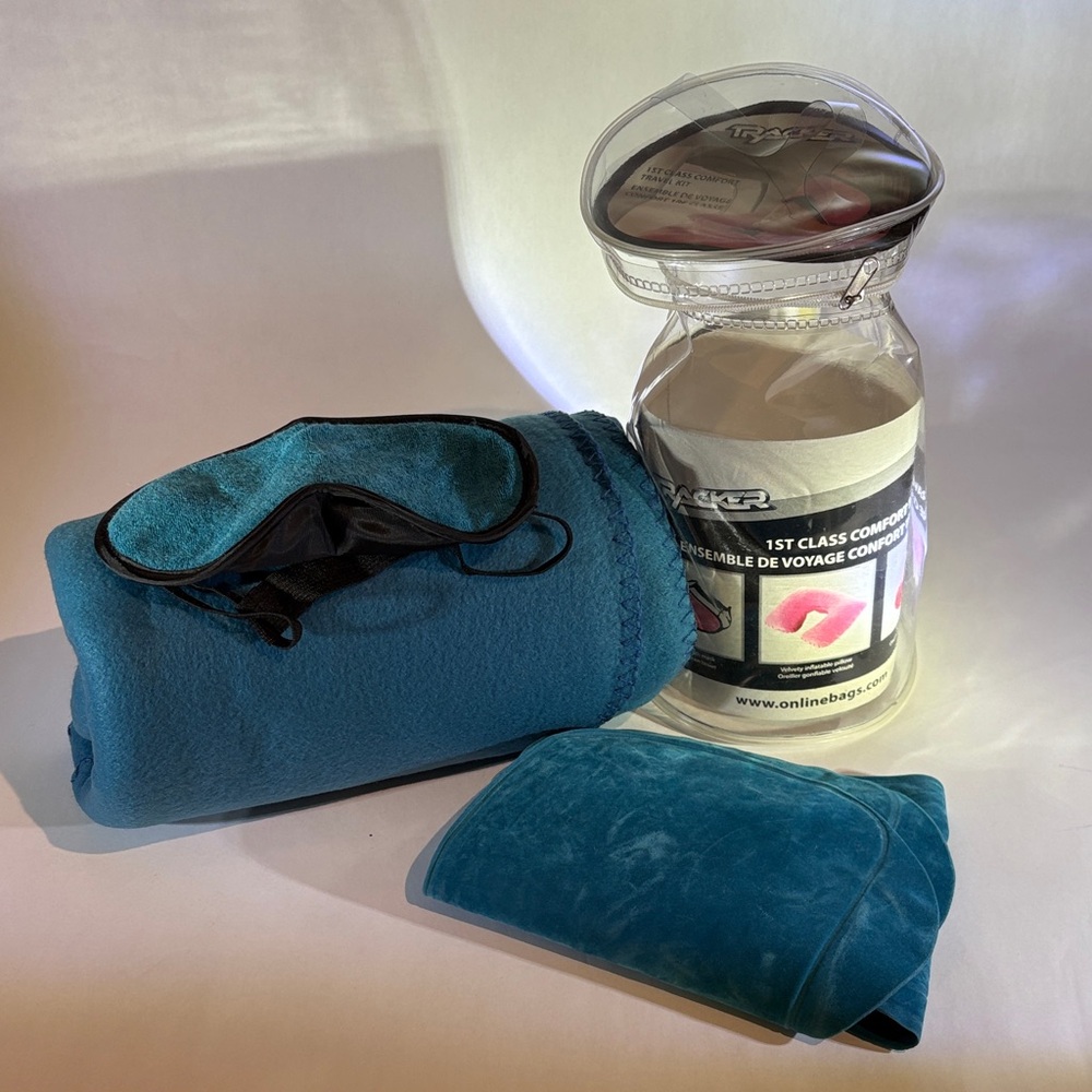 Tracker Teal Travel Blanket Set
